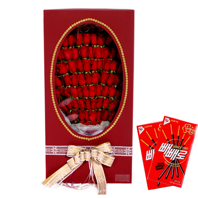 100송이꽃박스+빼빼로2개(빼빼로데이)